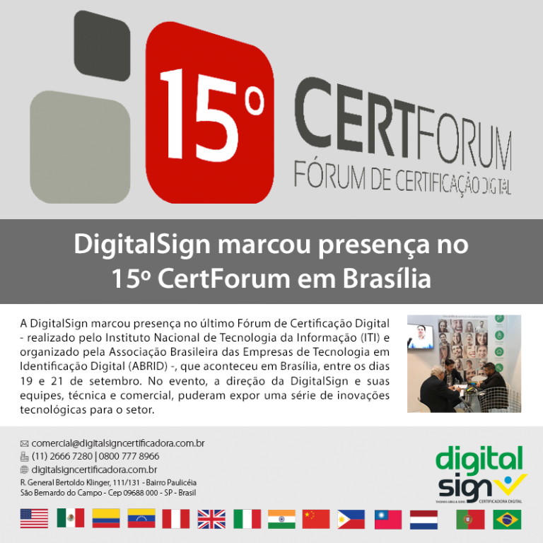 DigitalSign marcou presença no 15º CertForum em Brasília