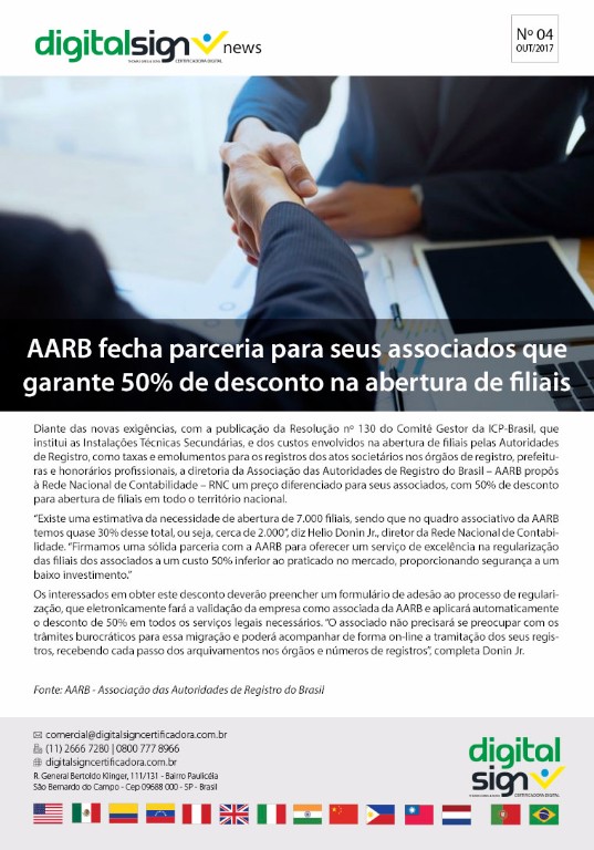 AARB fecha parceria para seus associados que garante 50% de desconto na abertura de filiais
