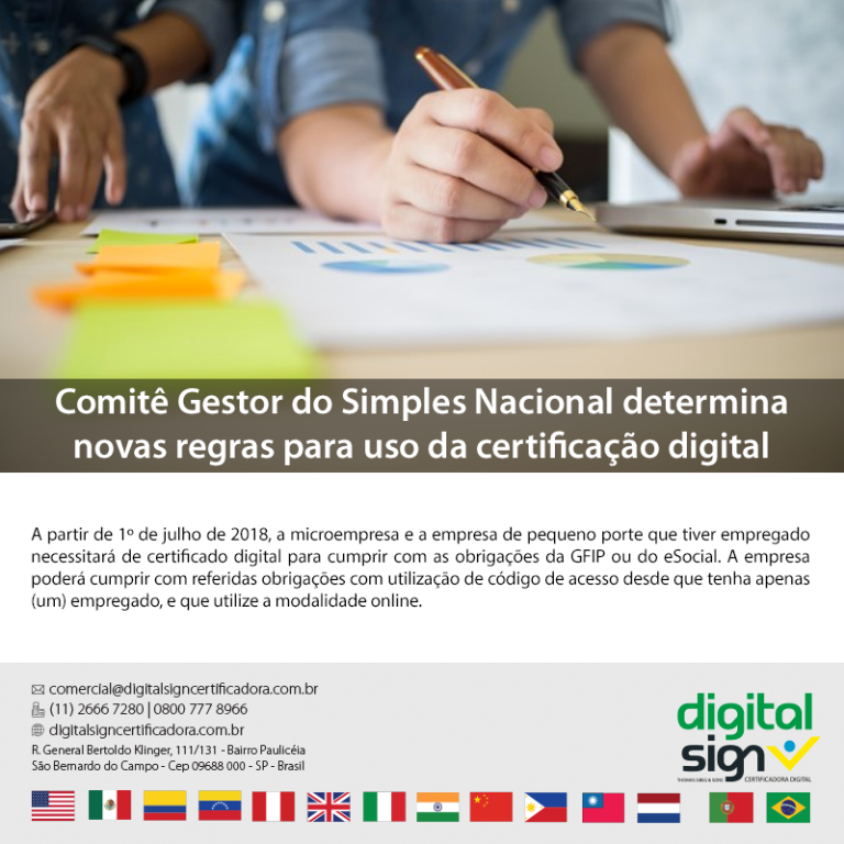 Comitê Gestor do Simples Nacional determina novas regras para usso da certificação digital