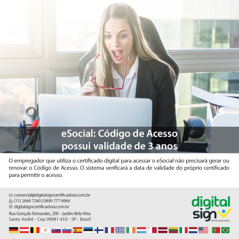 eSocial: Código de Acesso possui validade de 3 anos